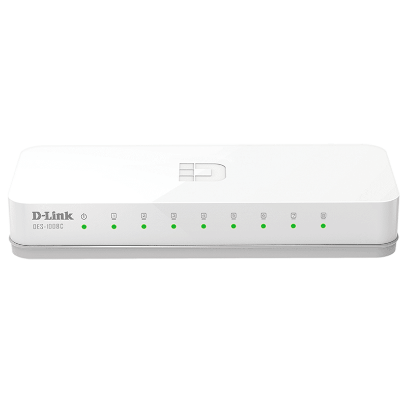 

D-Link 8-Port Fast Ethernet Switch (DES-1008C, White), No color