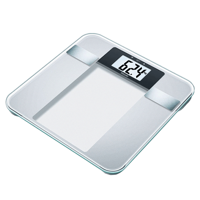 Beurer Diagnostic Bathroom Digital Weight Scale (Battery Powered, Large LCD Display, BG13, Transparent)_1