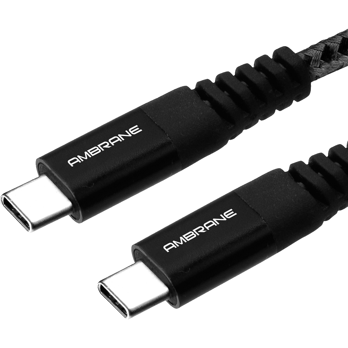 ambrane - ambrane Braided 1.5 meters USB Type-C to USB Type-C Data Transfer and Charging Cable (RCTT-15, Black)