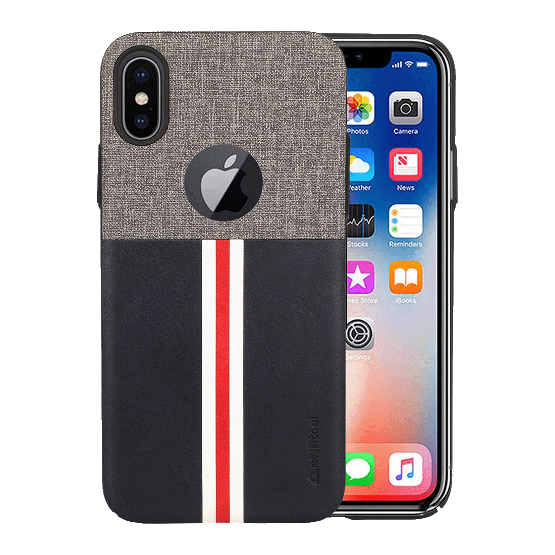 Stuffcool Eto Sport PU Leather Back Case Cover for Apple iPhone XS Max (ETOSPRTIP65, Black/Grey)_1