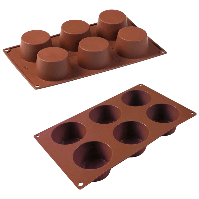 Wonderchef Pavoni Muffin 6 Portions Mould For Microwave, Refrigerator (Good Elasticity, 63152908, Brown)_1