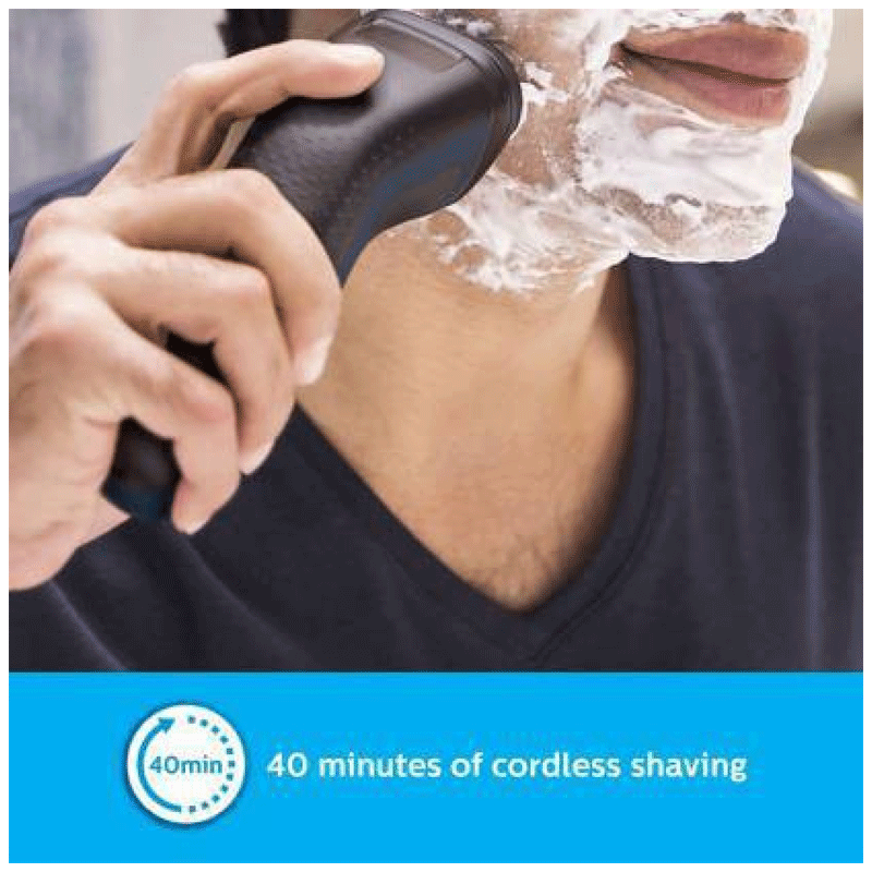 Philips AquaTouch Shaver 1200 Self-sharpening Blades Cordless Wet & Dry Shaver (Pop-up trimmer, 40 Min Run Time/10h Charge, S1223/45, Black)_4