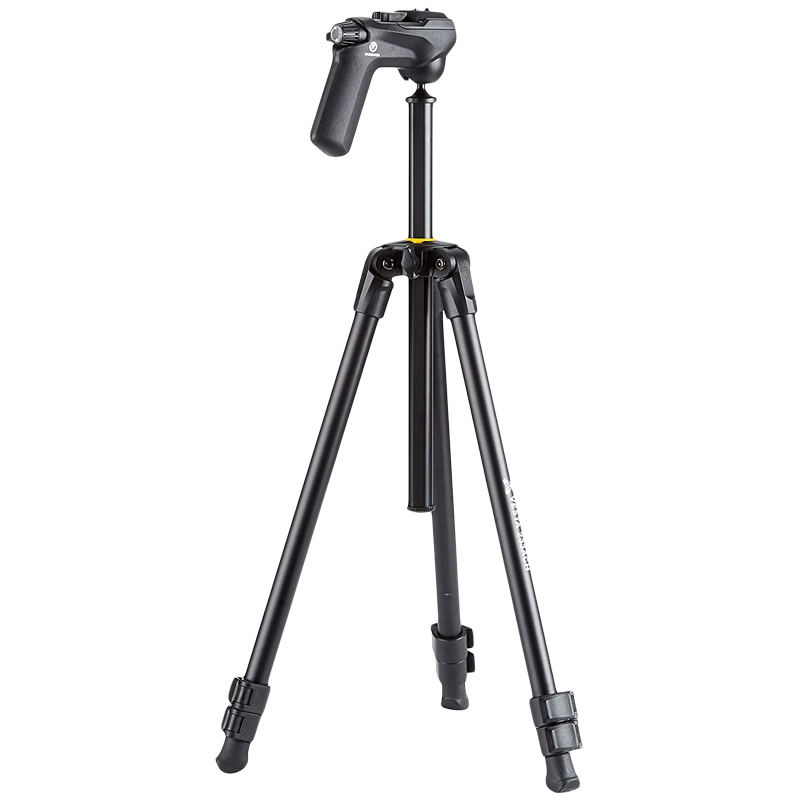 Vanguard Vesta Adjustable 156.21 cm Aluminum Grip Head Camera Tripod for All Cameras (Up to 3.5 Kg, Anti-slip Rubber Feet, 233AGH, Black)_1