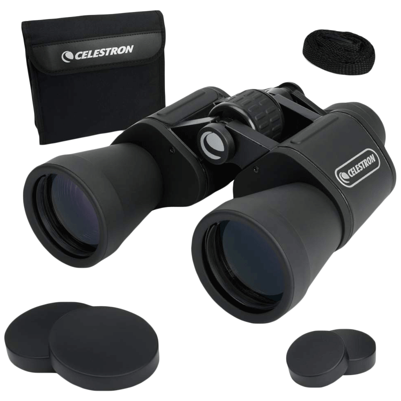 

Celestron Upclose 10 x 50 mm Porro Prism Optical Binoculars (Water Resistant, G2 10X50, Black), No color