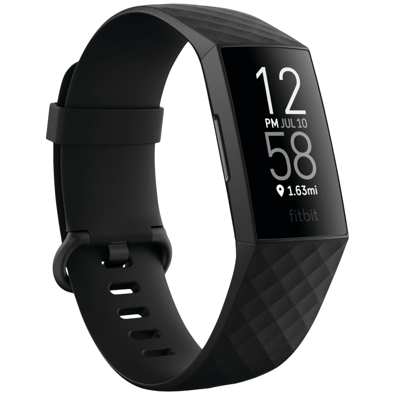 Fitbit Charge 4 Fitness Tracker (Backlit Grayscale OLED Touchscreen, FB417BKBK, Black, Silicone Band)_2