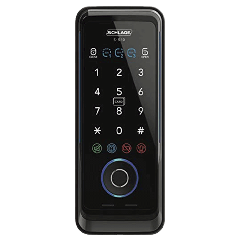 

Schlage Digital Rim Lock (Works with Fingerprint, S-510, Black), No color