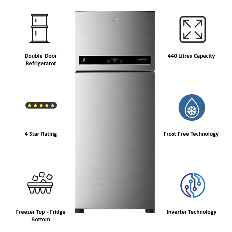 whirlpool 440 ltr refrigerator in croma