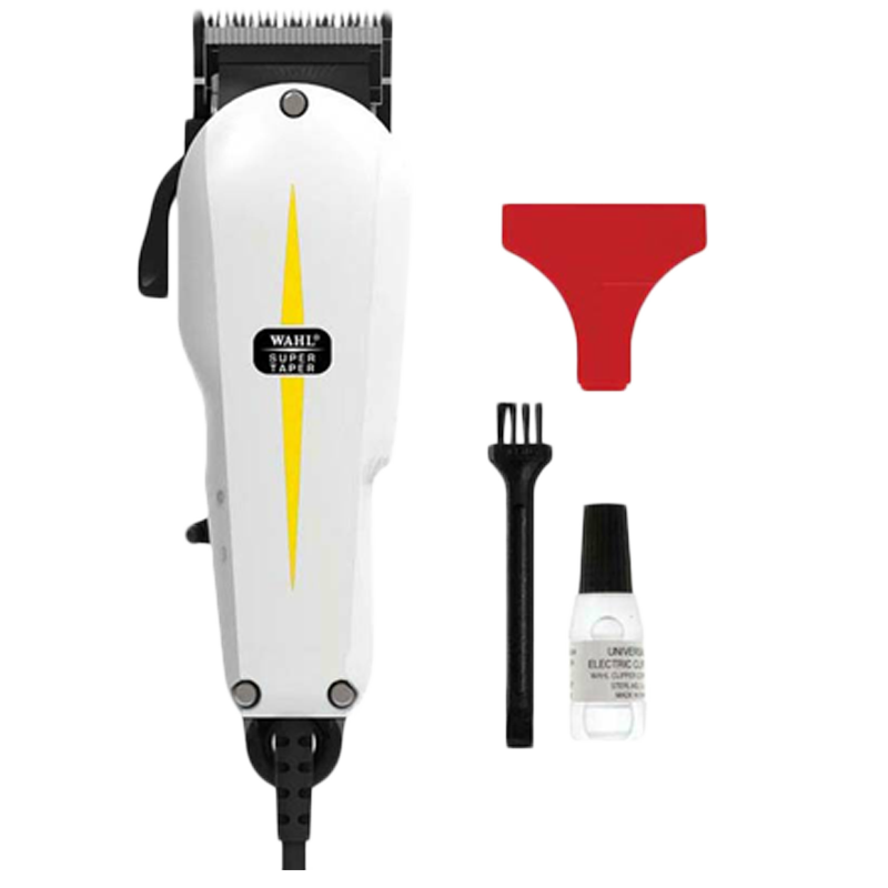 

Wahl Super Taper Stainless Steel Blades Corded Clipper (Detachable Head, 08466-424, White), No color