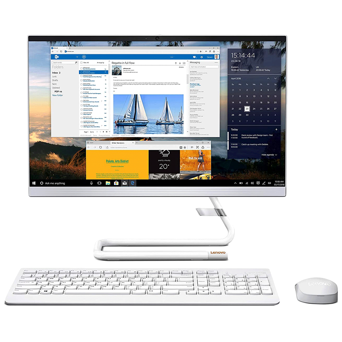 

Lenovo IdeaCentre AIO 3 (F0EX0082IN) Ryzen 3 Windows 10 Home All-in-One Desktop (8GB RAM, 1TB HDD, AMD Radeon Graphics, MS Office, 54.61cm, Foggy White), No color