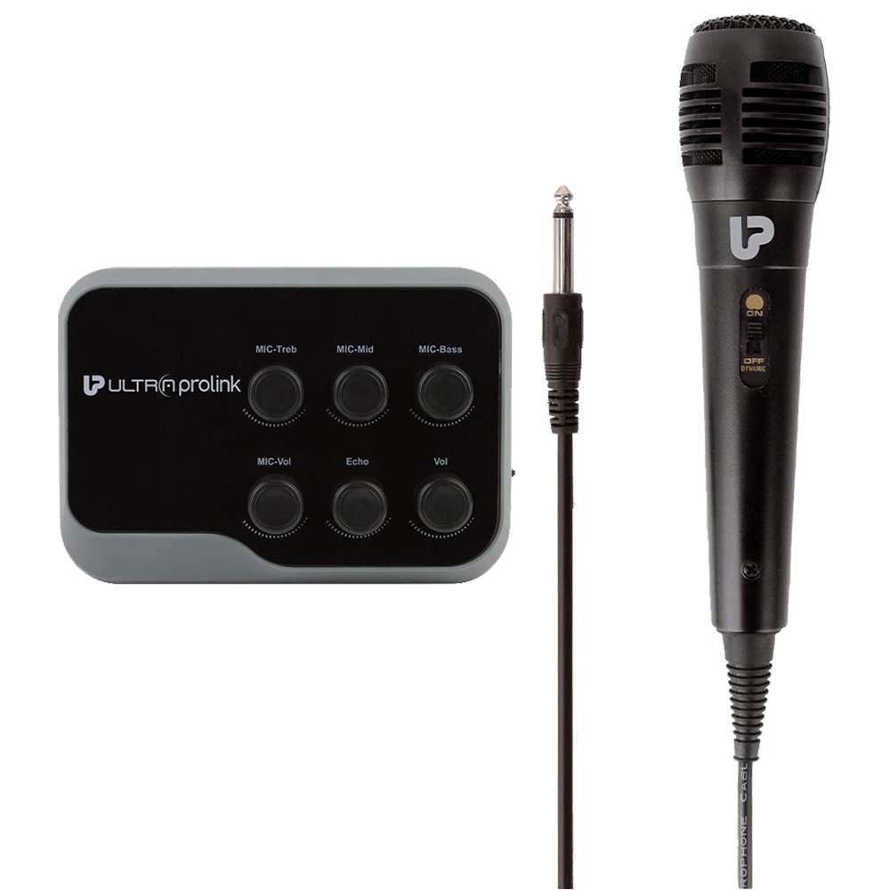 UltraProlink Handheld Wireless Karaoke Mixer and Bluetooth Receiver (With Echo and Dynamic Microphone, UM1002, Black) _1