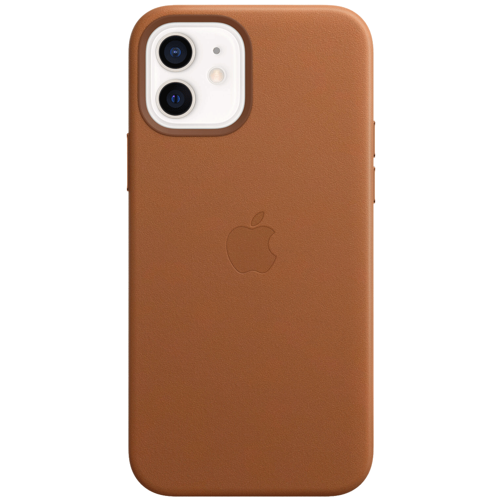 

Apple Leather Back Case For iPhone 12 Mini (Magsafe Charging Accessibility, MHK93ZM/A, Saddle Brown), No color