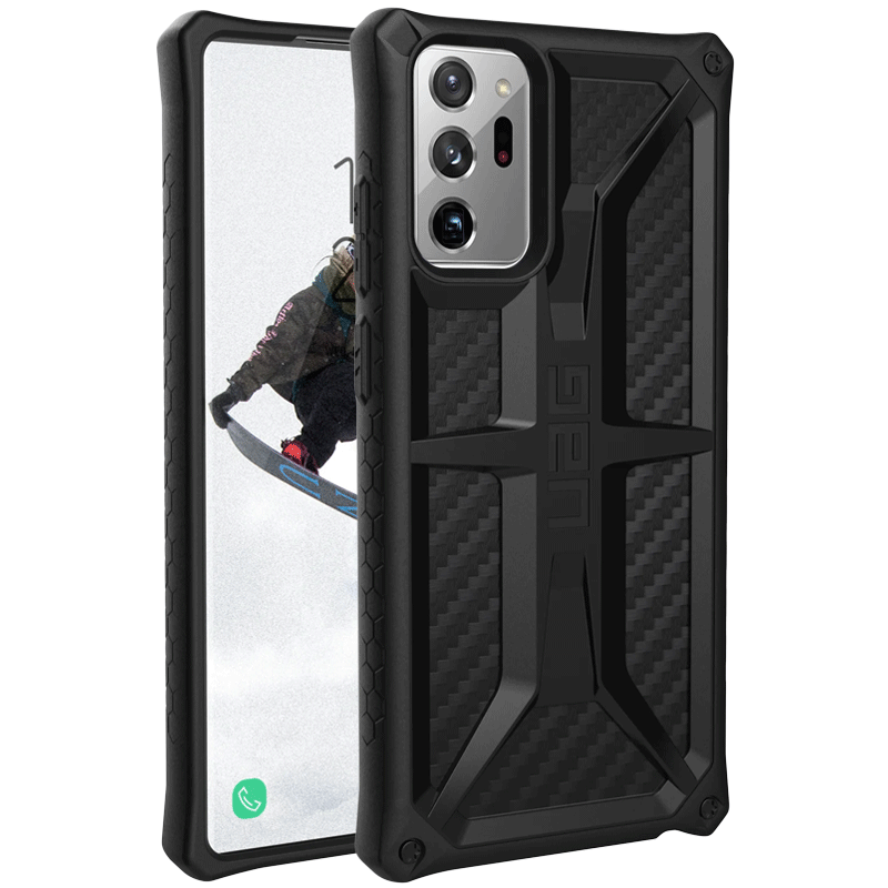 

UAG Monarch Leather Back Case For Galaxy Note 20 Ultra (Oversized Tactile Buttons, UGMO_20NOTEU, Carbon Fiber), No color