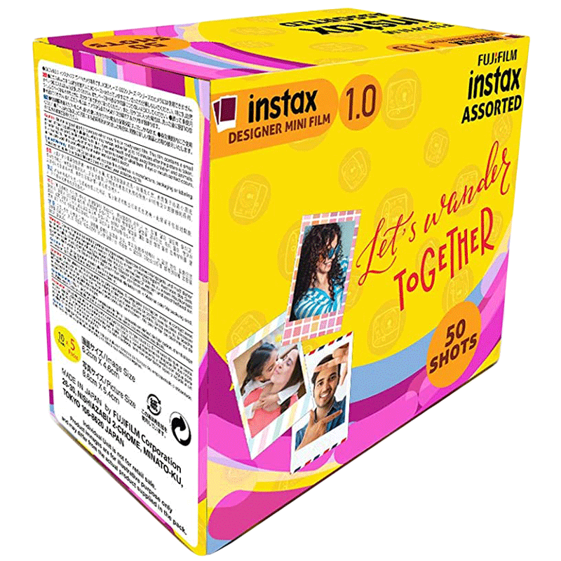 Buy Fujifilm Instax Mini Film Sheet (54 x 86 mm) Gloss Paper (50 Shots,  450gsm, IC0101, Designer Frame, Multicolour) Online - Croma