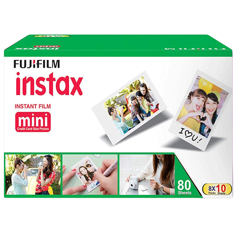 Fujifilm Instax Mini Film Sheet (54 x 86 mm) Gloss Paper (80 Shots, 450gsm, IC0068, White)_1