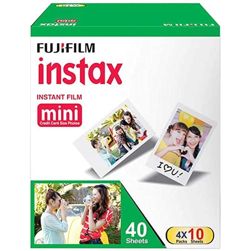 Fujifilm - Fujifilm Instax Mini Film Sheet (54 x 86 mm) Gloss Paper (40 Shots, 450gsm, IC0067, White)