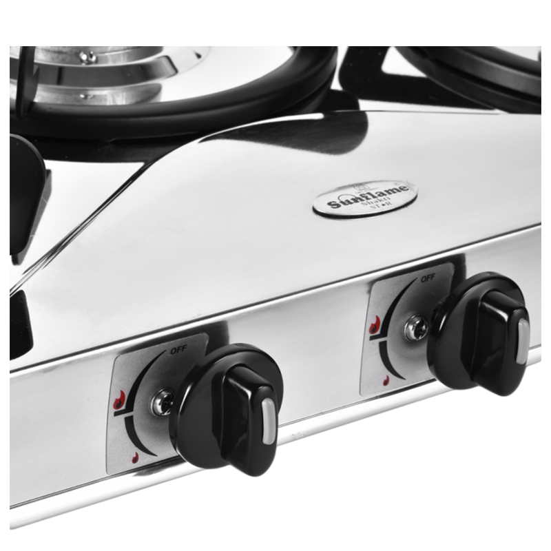 Sunflame Shakti Star 3 Burners Gas Stove (ISI Marked, Silver)_4