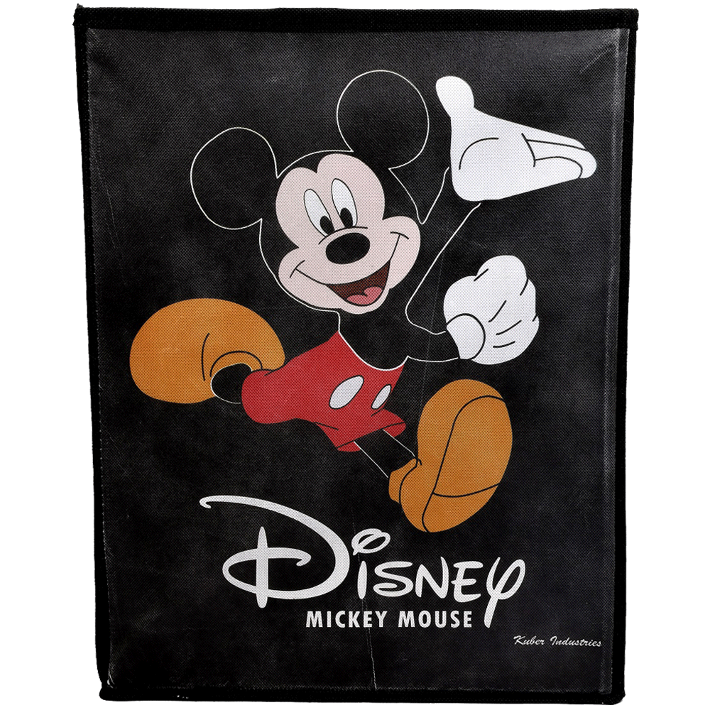 

Kuber Industries Disney Mickey Mouse Non Woven Fabric Laundry Basket (Foldable Hamper with Lid, KUBMART1208, Black), No color