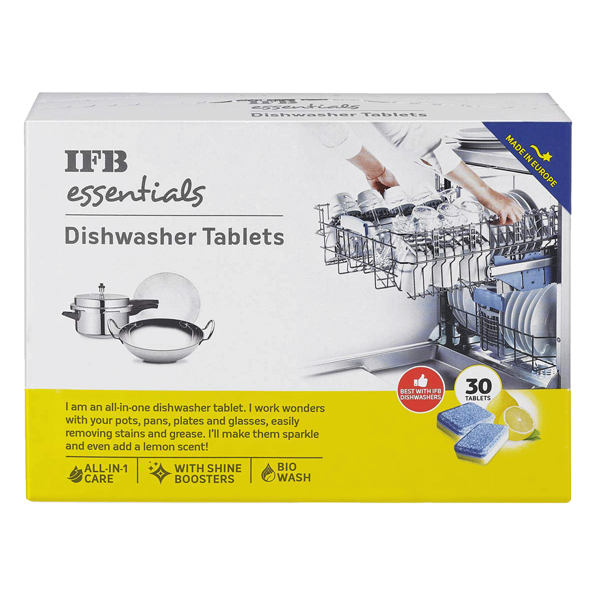 

IFB Essentials Dishwasher Tablets (30 tablets (540gm), Dishwasher Tablets, White), No color