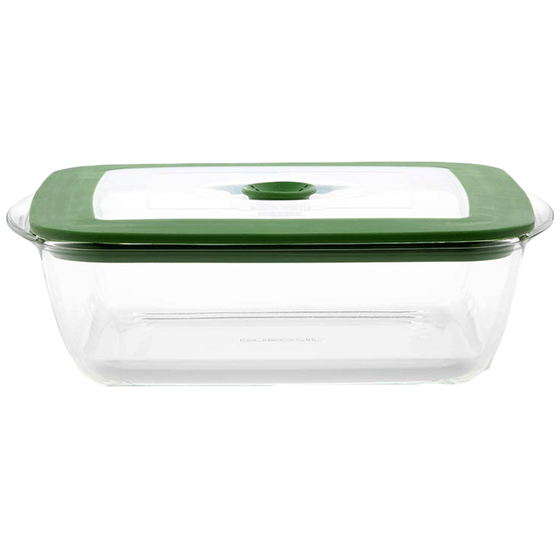 Borosil Square Dish with Lid for Microwave Oven and Refrigerator (Extreme Temperature Resistance, IYSQGRL2200, Transparent)