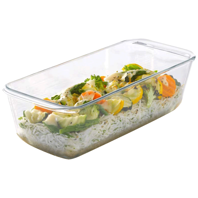 Borosil Loaf Dish for Microwave, Fridge, Dishwasher (Borosilicate Glass, IH22DH06212, Transparent)
