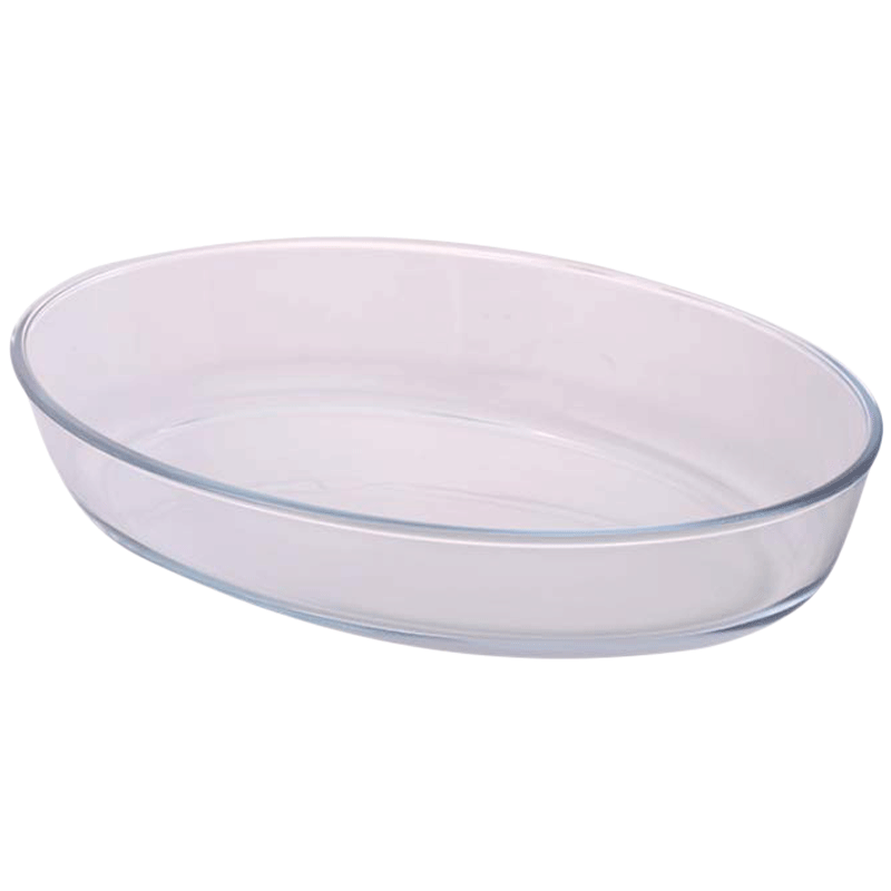 Borosil Oval Baking Dish for Microwave, Fridge, Dishwasher (Borosilicate Glass, ICY22OD0107, Transparent)_1