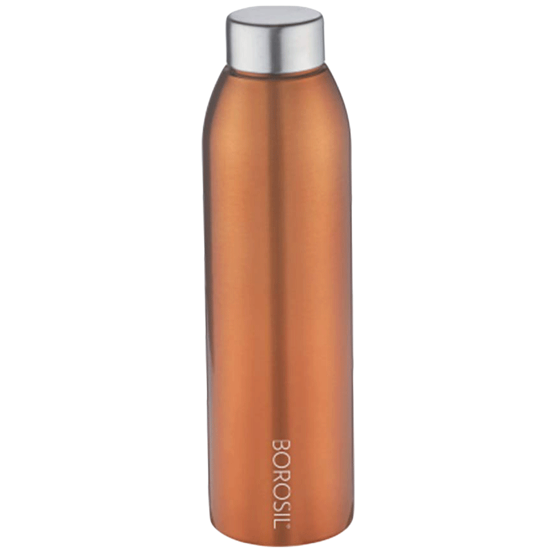 

Borosil Easy Sip Water Bottle for Fridge (Leak Proof, BSW750SS13, Bronze), No color