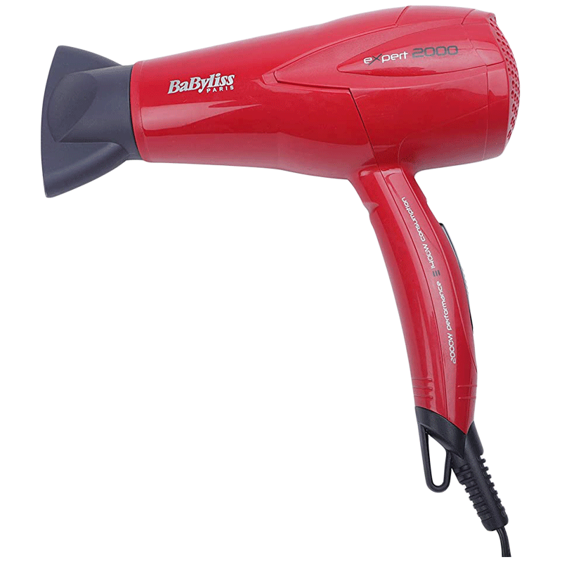 BaByliss 3 Setting Hair Dryer (Narrow Centre Nozzle, D302RE, Red)