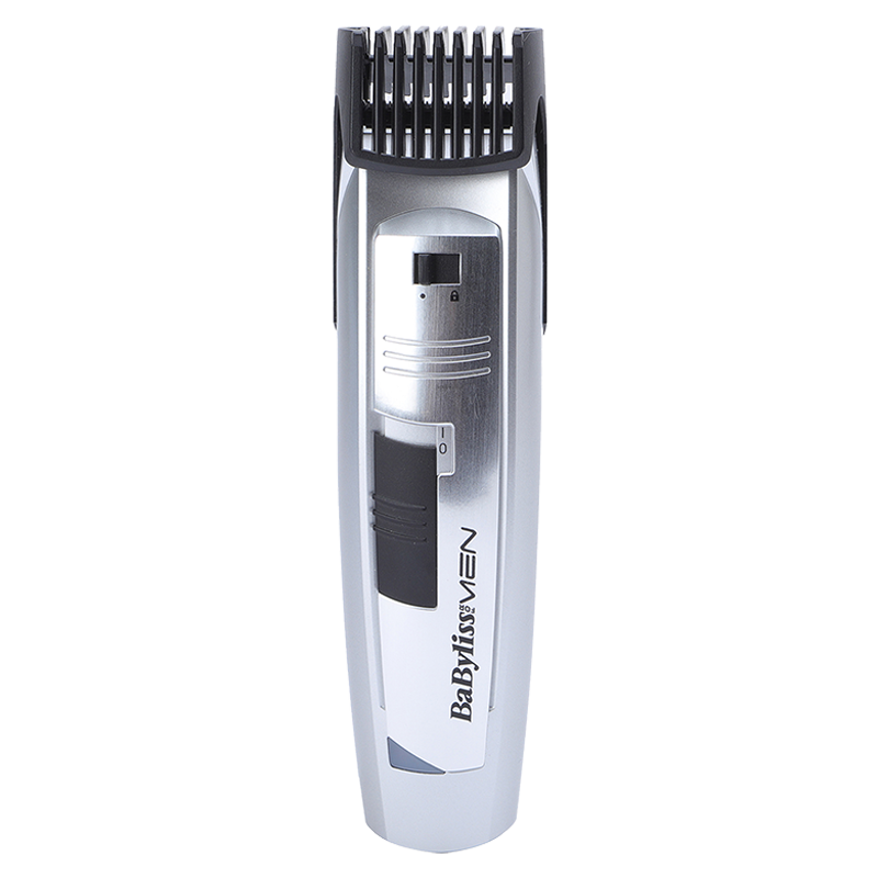 Babyliss Stainless Steel Blades Cord/Cordless Operation Beard Trimmer (E827E, Silver)