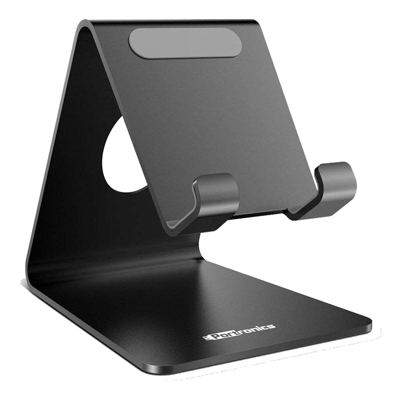 Portronics - portronics MoDesk Universal Stainless Steel Phone Holder (POR 122, Black)
