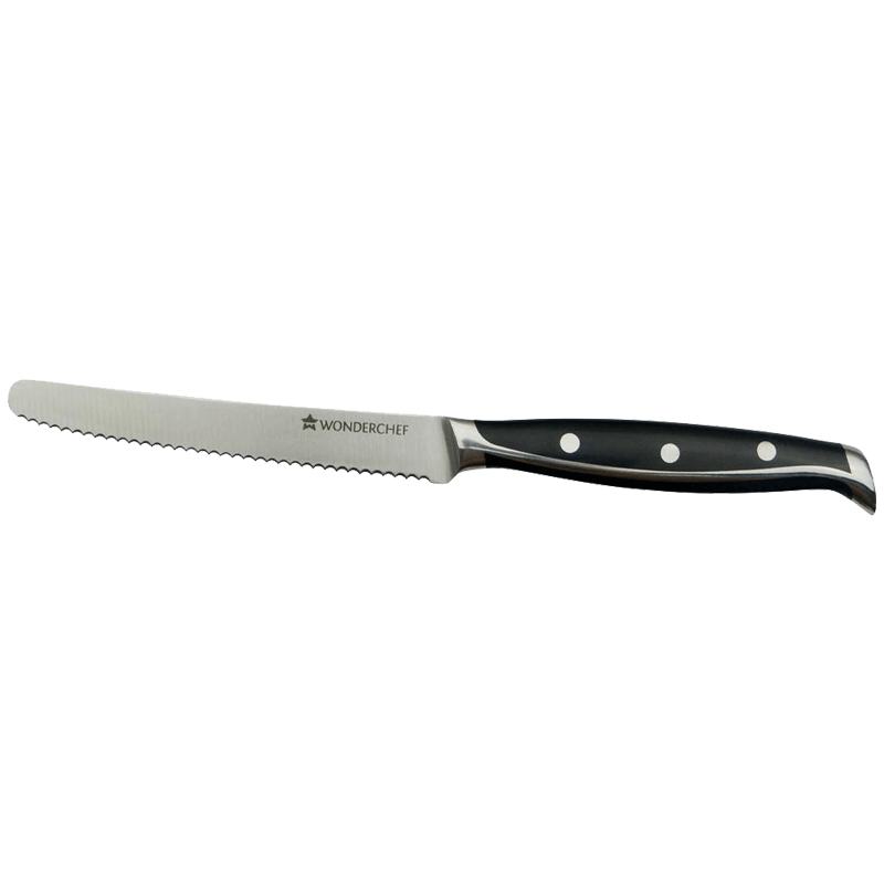 Wonderchef Stainless Steel Serrated Knife (Precision-crafted, 63152184, Black)_1