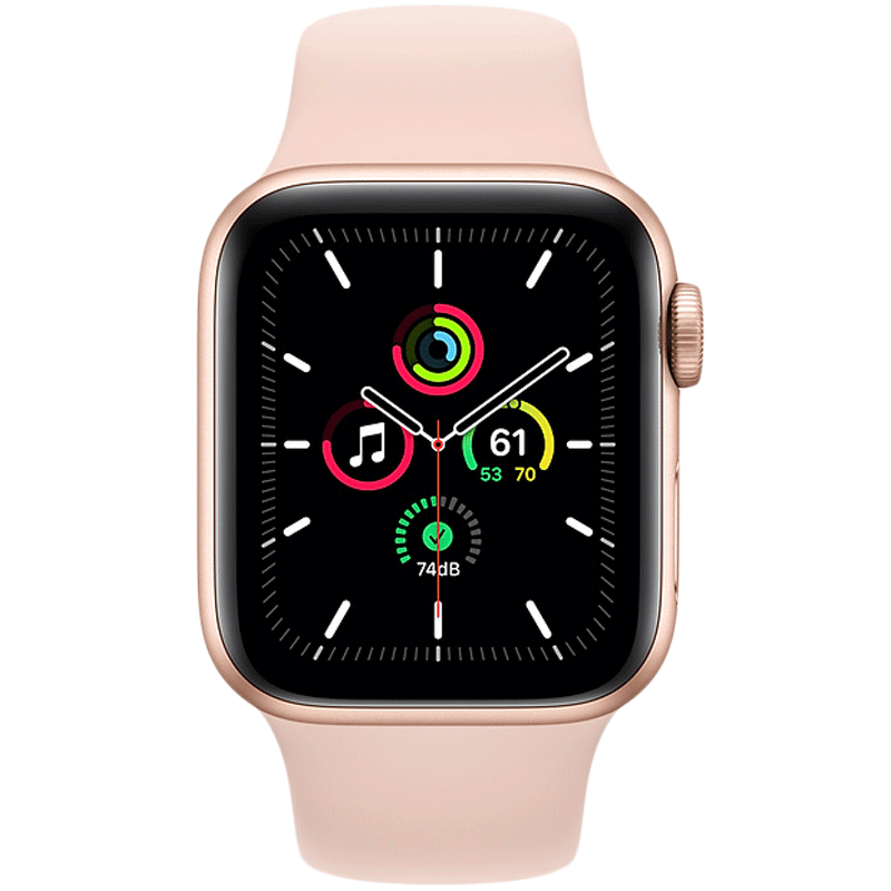 

Apple Watch SE Smartwatch (GPS, 44mm) (Heart Rate Monitoring, MYDR2HN/A, Gold/Pink Sand, Sport Band), No color