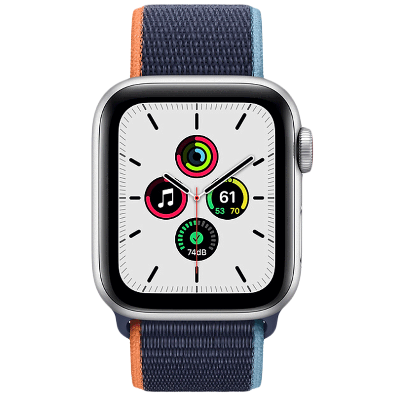 

Apple Watch SE Smartwatch (GPS+Cellular, 40mm) (Heart Rate Monitoring, MYEG2HN/A, Silver/Deep Navy, Sport Loop), No color