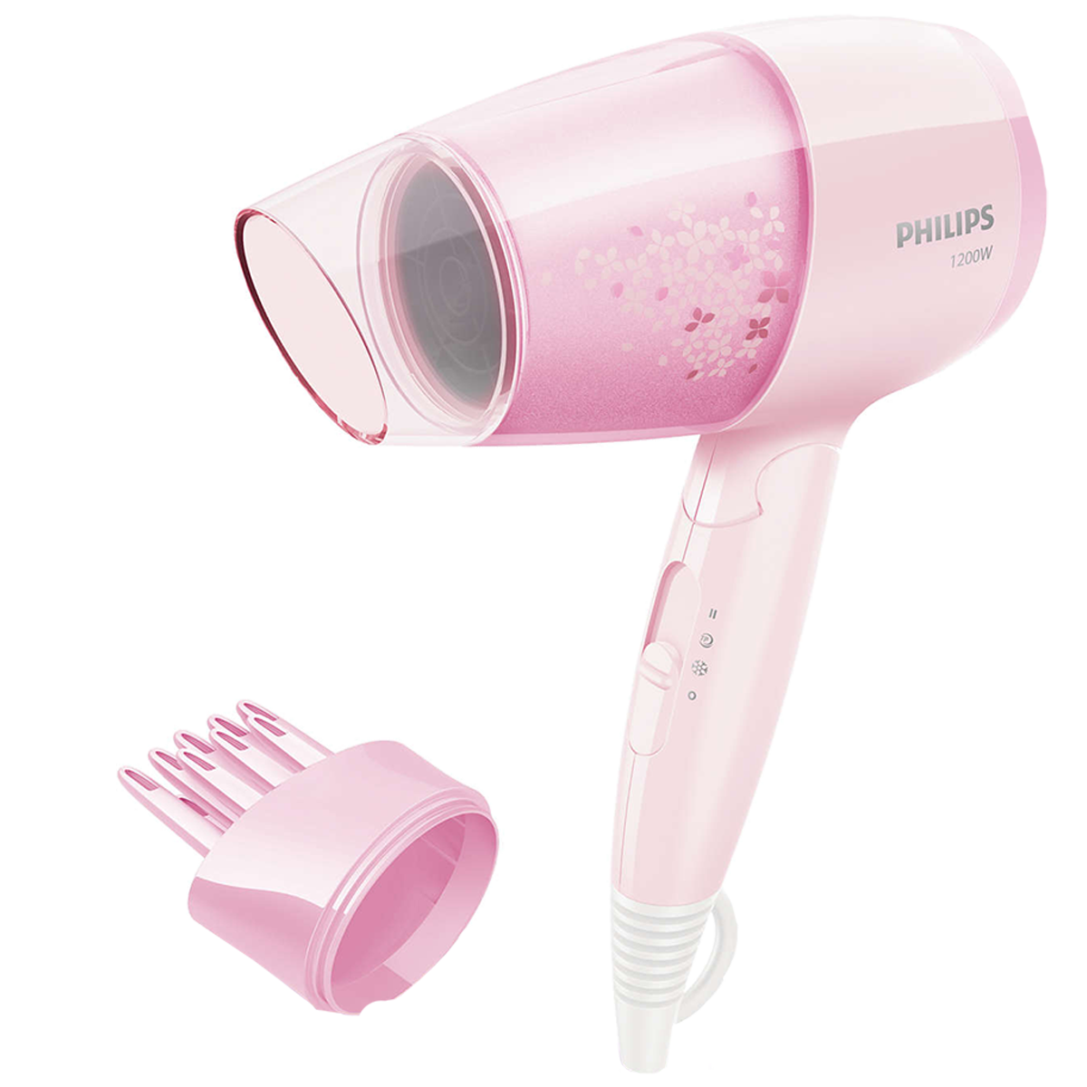 

Philips EssentialCare 3 Setting Hair Dryer (ThermoProtect Technology, BHC017/00, Cherry Blossom Pink), No color