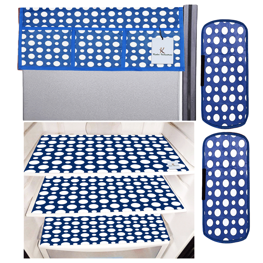 

Kuber Industries Mat and Cover For Refrigerator (Easily Hand Washable, CTKTC033656, Blue), No color