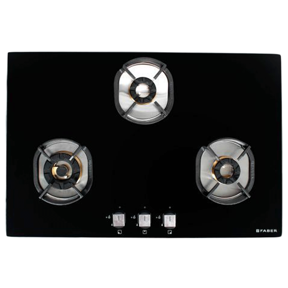 Faber Nexus 3 Burner Toughened Glass Built-in Gas Hob (Auto Ignition, IND HT783 CRS BR CI AI, Black)_1