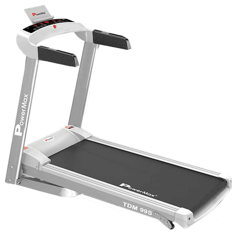 PowerMax MaxTrek 3 HP Foldable Motorized Treadmill (Anti-Bacterial Powder Coat Finish, TDM-99S, Silver/Black)_1