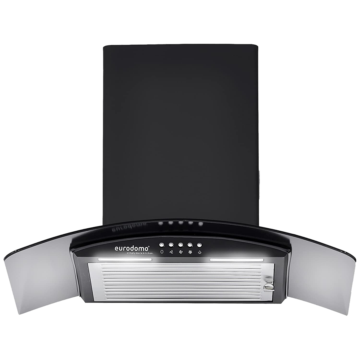 

Eurodomo Onyx 1095 m³/hr 60cm Wall Mount Chimney (Baffle Filter, PB BK 60, Black), No color