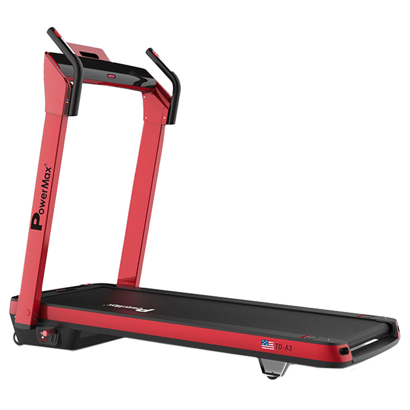 PowerMax UrbanTrek Premium 5 HP Foldable Motorized Treadmill (Heart Rate Sensor, TD-A3, Red/Black)_1