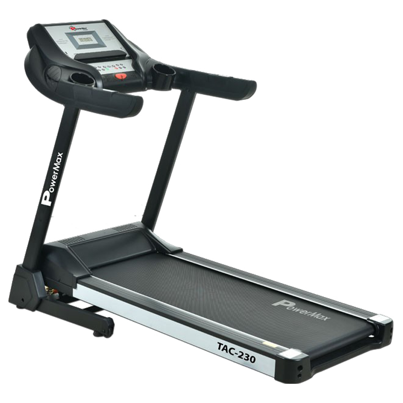 PowerMax MaxTrek Foldable Motorized Treadmill (Hydraulic Soft-drop System, TAC-230, White/Black)_1