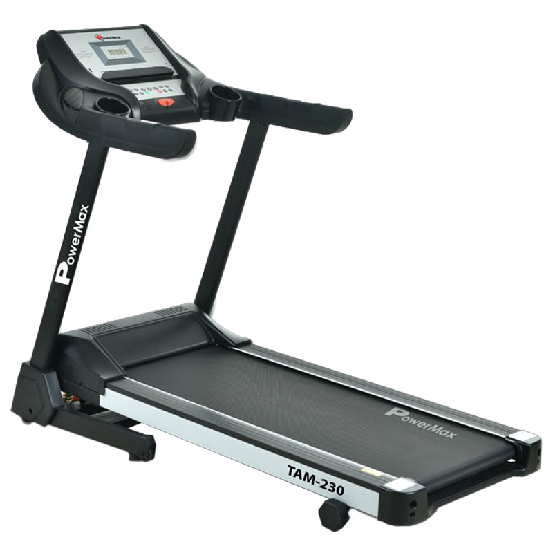 PowerMax MaxTrek Foldable Motorized Treadmill (Hydraulic Soft-drop System, TAM-230, White/Black)_1