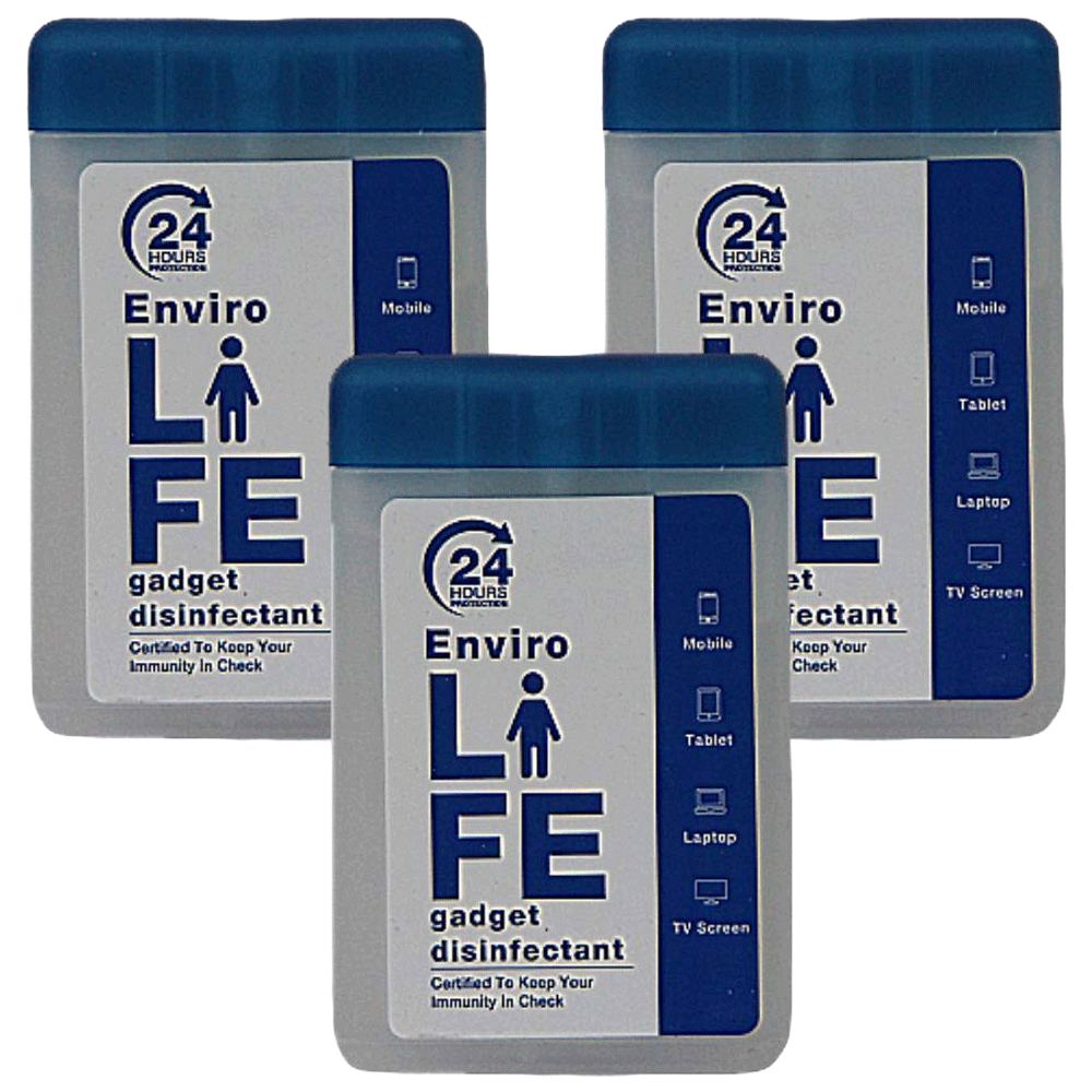 

Environics Envirolife Device Disinfector (Disinfects Up To 99.99%, Pack of 3, 135ELGDC, White), No color