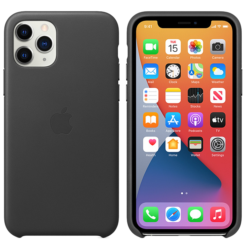 

Apple iPhone 11 Pro European Leather Back Case Cover (MWYE2ZM/A, Black), No color