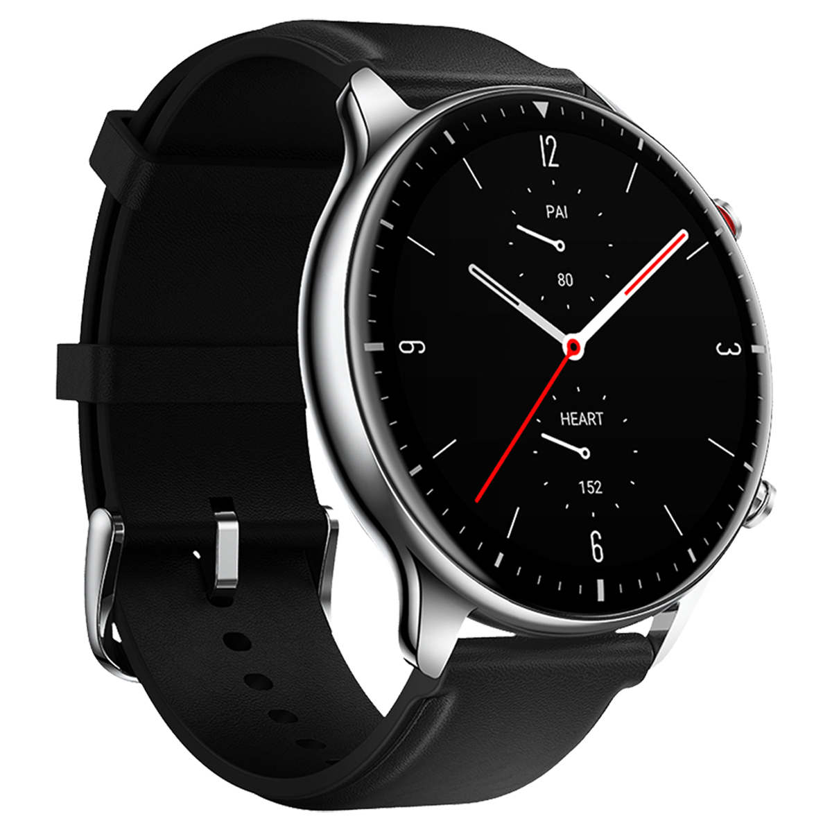 Amazfit GTR 2 Classic Edition Smart Watch (GPS, 47mm) (Always-on AMOLED Display, A1952, Silvery Black, Quick Release Silicone & Leather Strap)_2