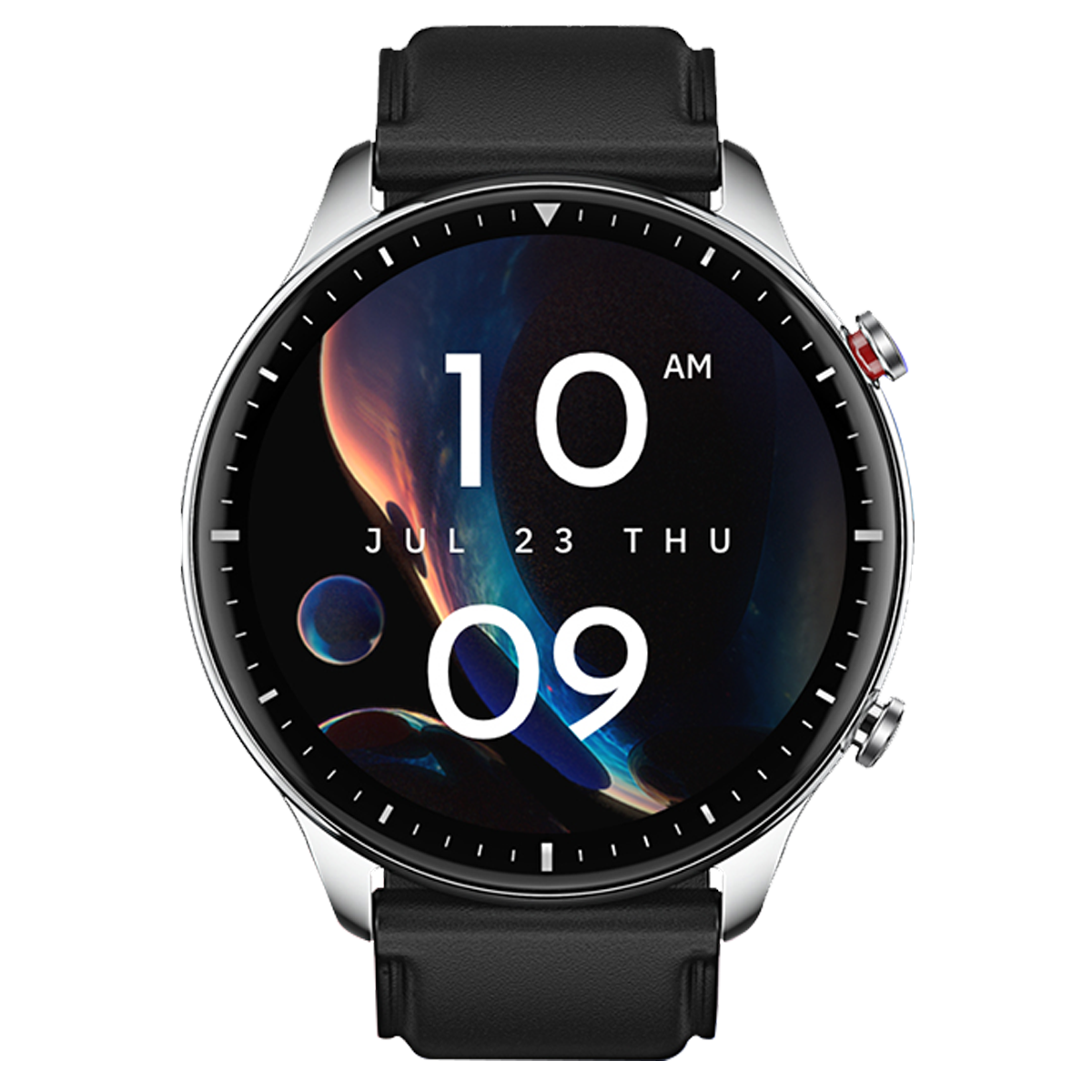 Amazfit GTR 2 Classic Edition Smart Watch (GPS, 47mm) (Always-on AMOLED Display, A1952, Silvery Black, Quick Release Silicone & Leather Strap)_1