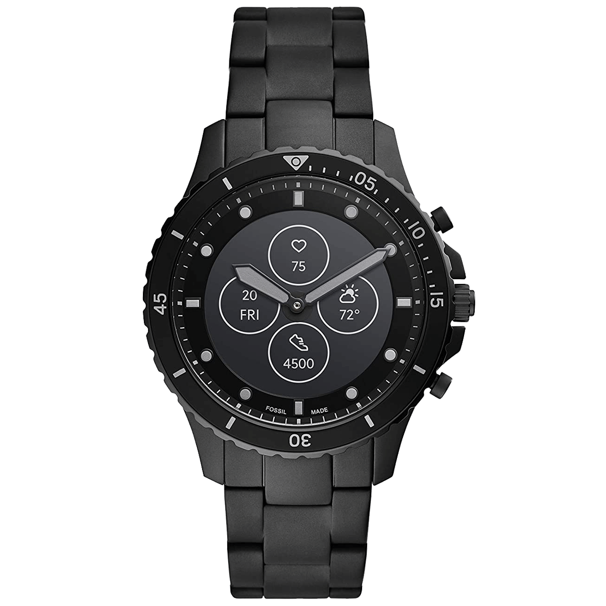 Fossil Hybrid HR FB-01 Smart Watch (44 mm) (Water Resistance, FTW7017, Black, Stainless Steel)