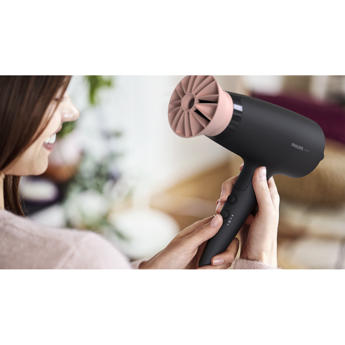 Buy Philips 3000 Series 6 Setting Hair Dryer (ThermoProtect Technology,  BHD356/10, Pink/Black) Online - Croma