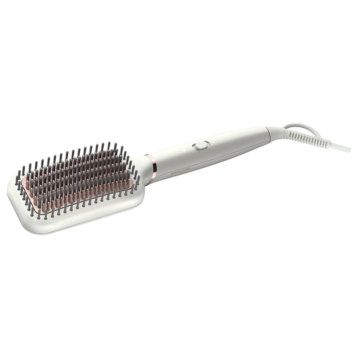 Philips Advanced Corded Heated Straightening Brush (ThermoProtect Technology, BHH880/50, Pearl White)_1