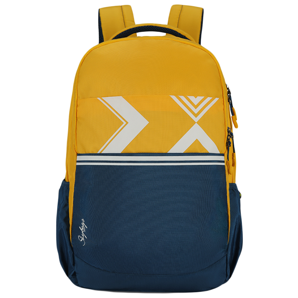 

Skybags Strider 04 30 Litres 900D Polyester Backpack (In-Built Rain Cover, BPSTRD4HYLW, Yellow/Blue), No color