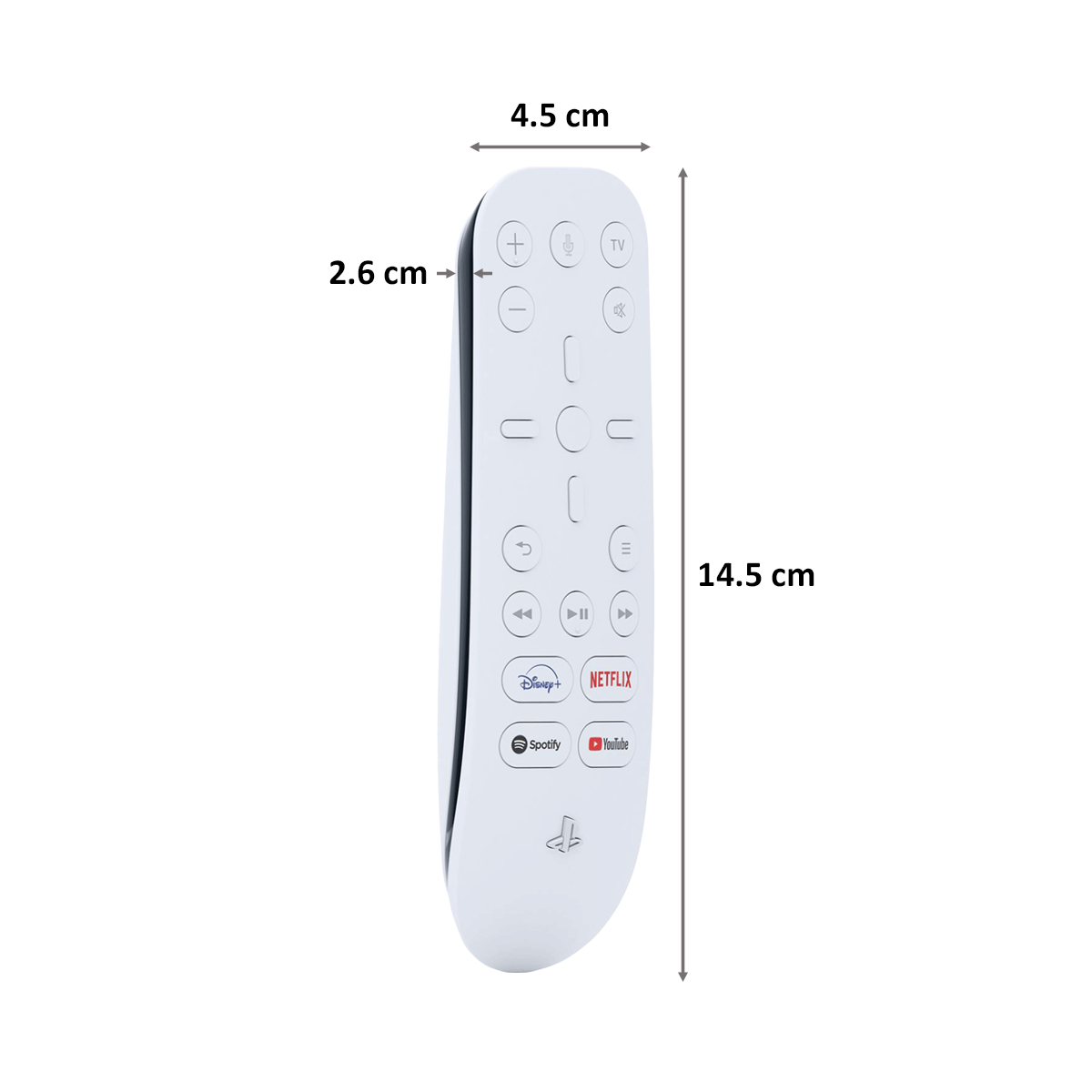 Sony Media Remote For Playstation 5 (Dedicated App Buttons, CFI-ZMR1BX/R, White)_2