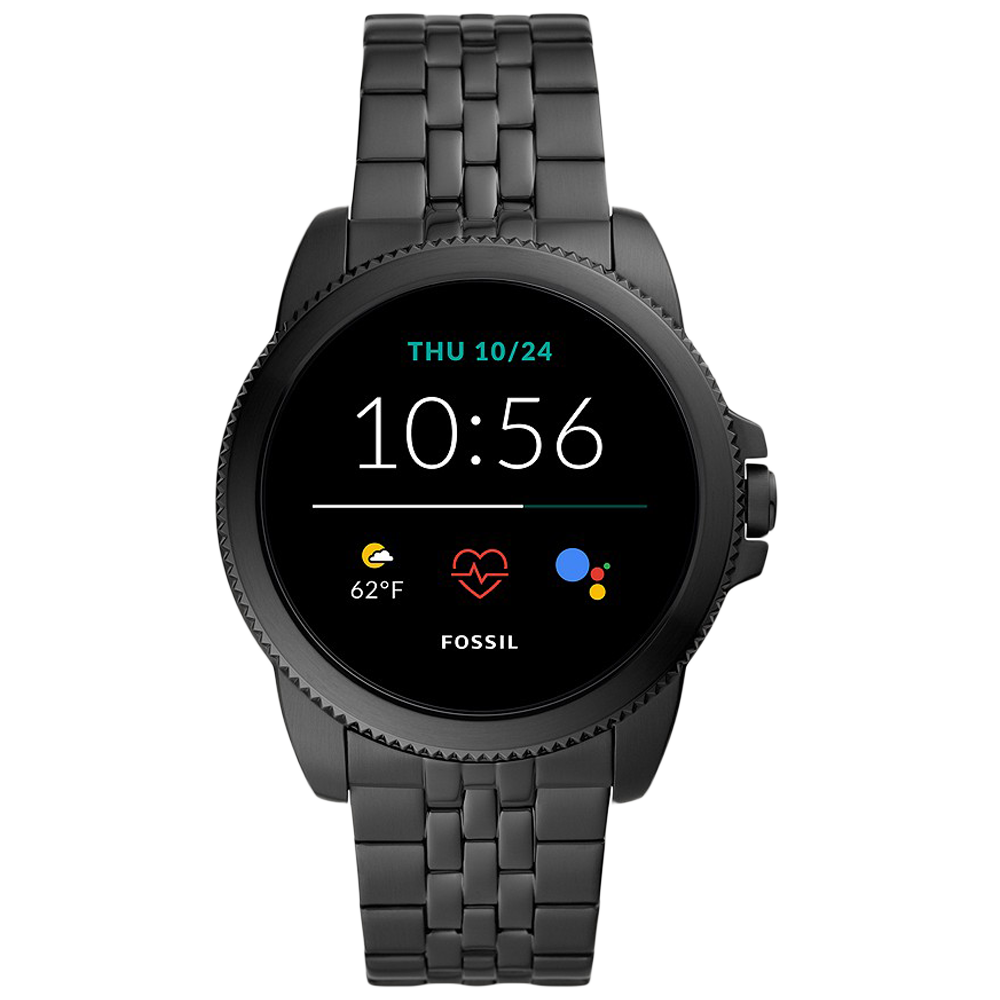 Fossil Gen 5E Smart Watch (GPS, 44mm) (Water Resistance, FTW4056, Black, Stainless Steel Band)